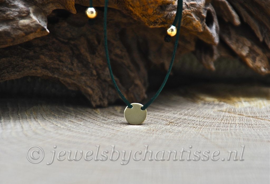 Gouden Koordarmband Donkergroen