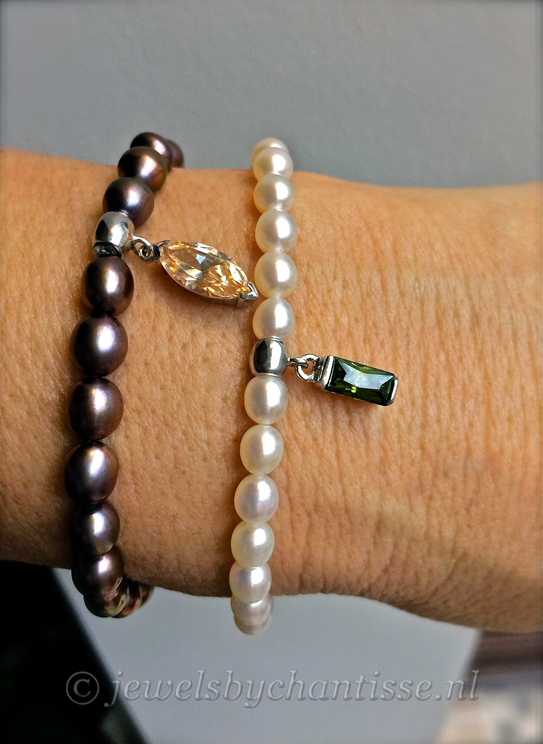 Parelarmband met Okergele Zirconia - Image 6