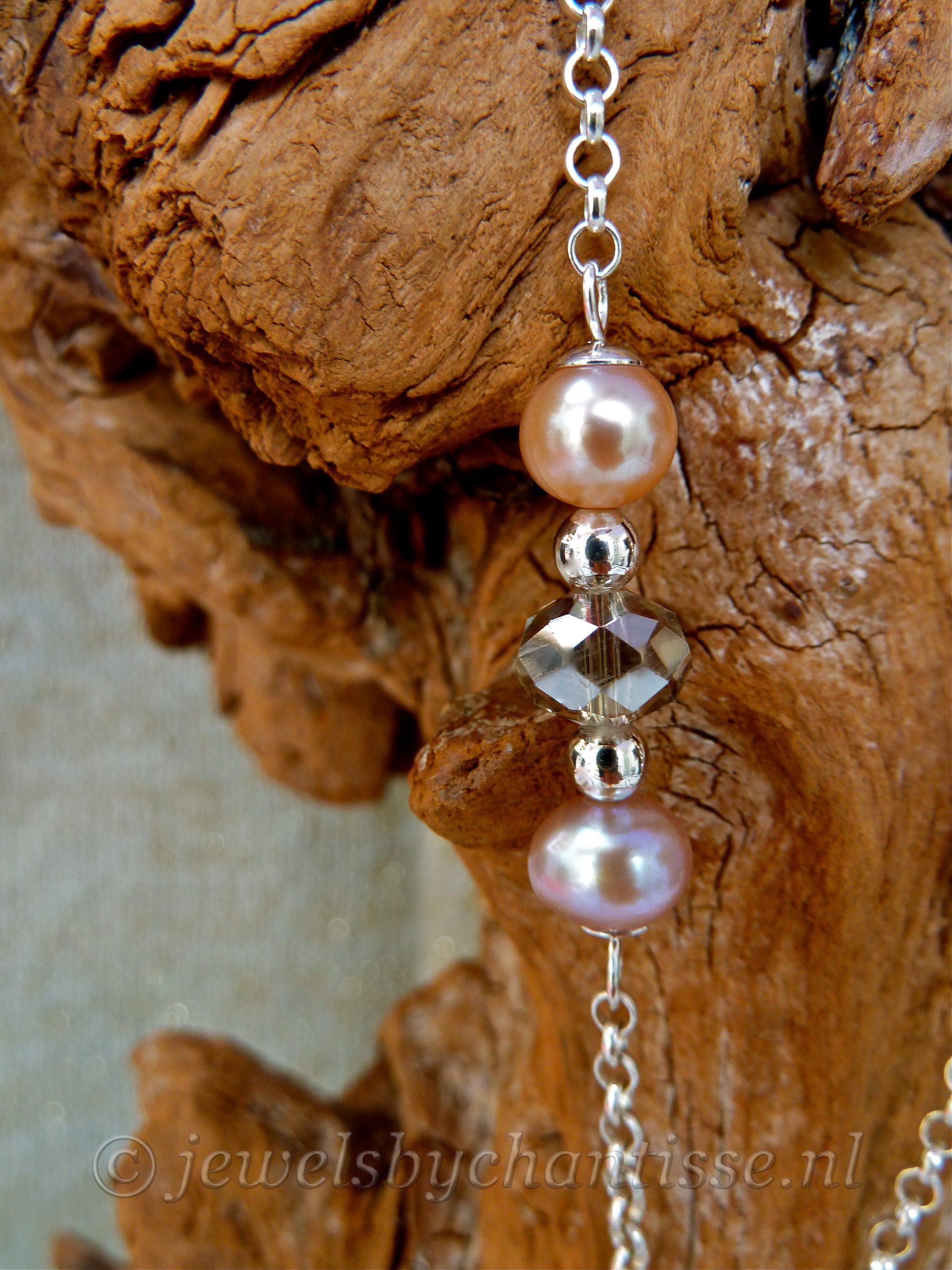 Zilveren Jasseronketting met Parels