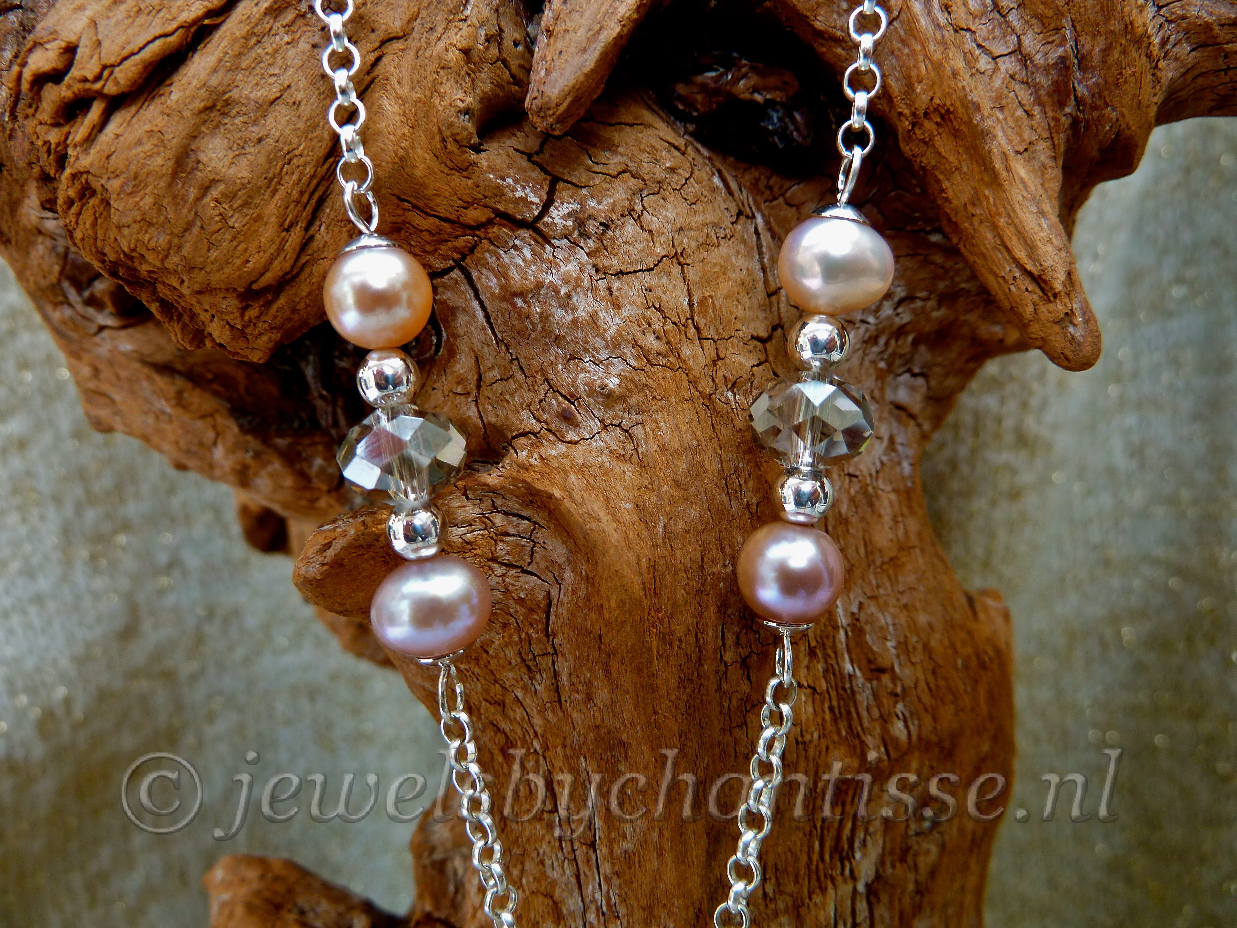 Zilveren Jasseronketting met Parels