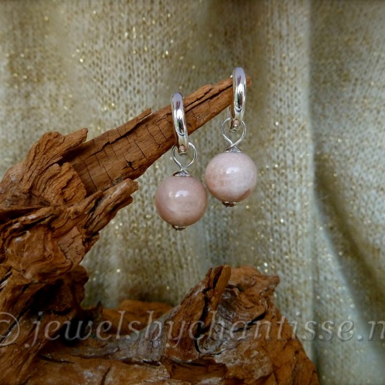 Zilveren Creolen met Zonnesteen