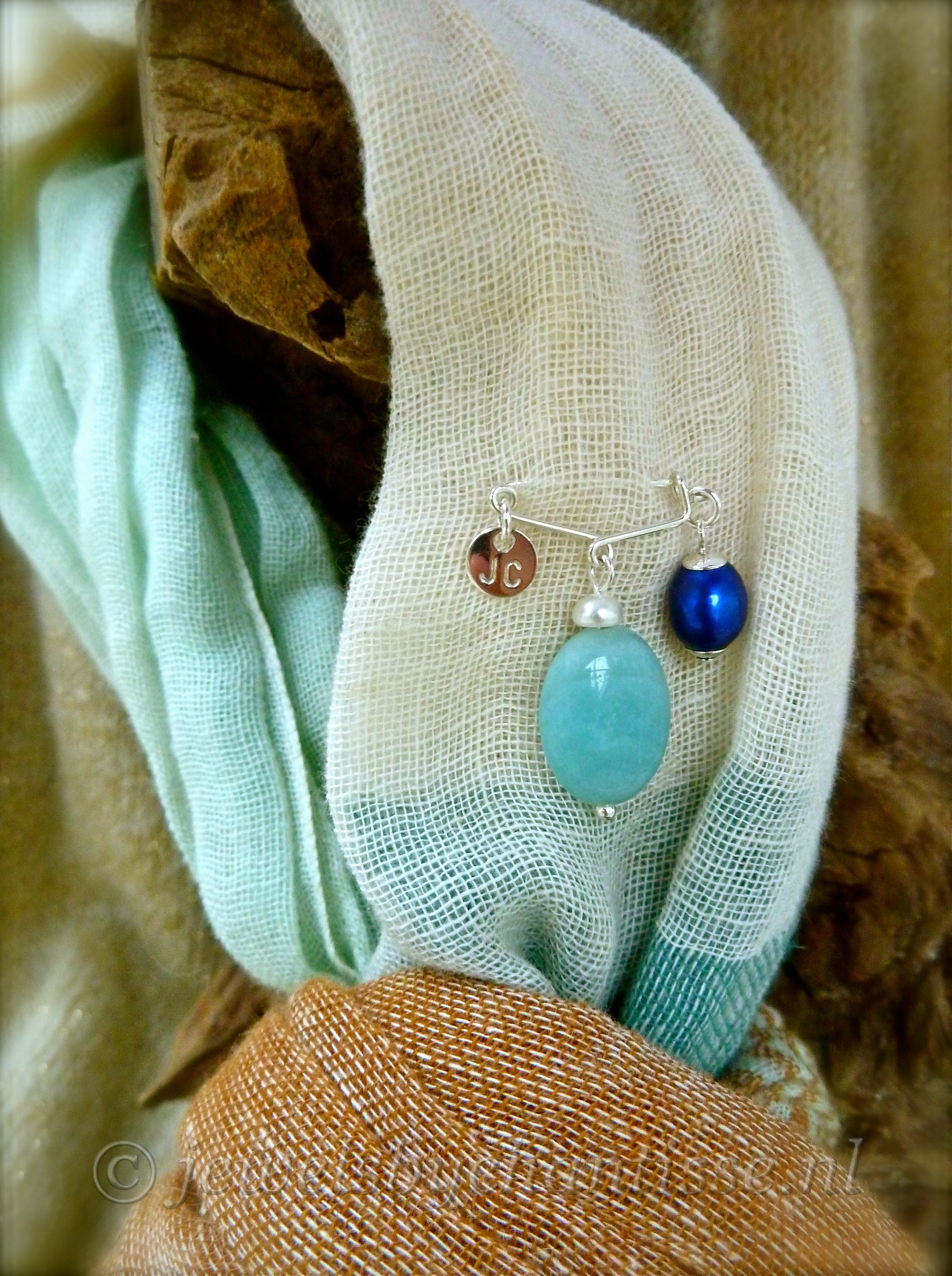 Zilveren Speld met Amazoniet 2 Zilveren Speld met Amazoniet