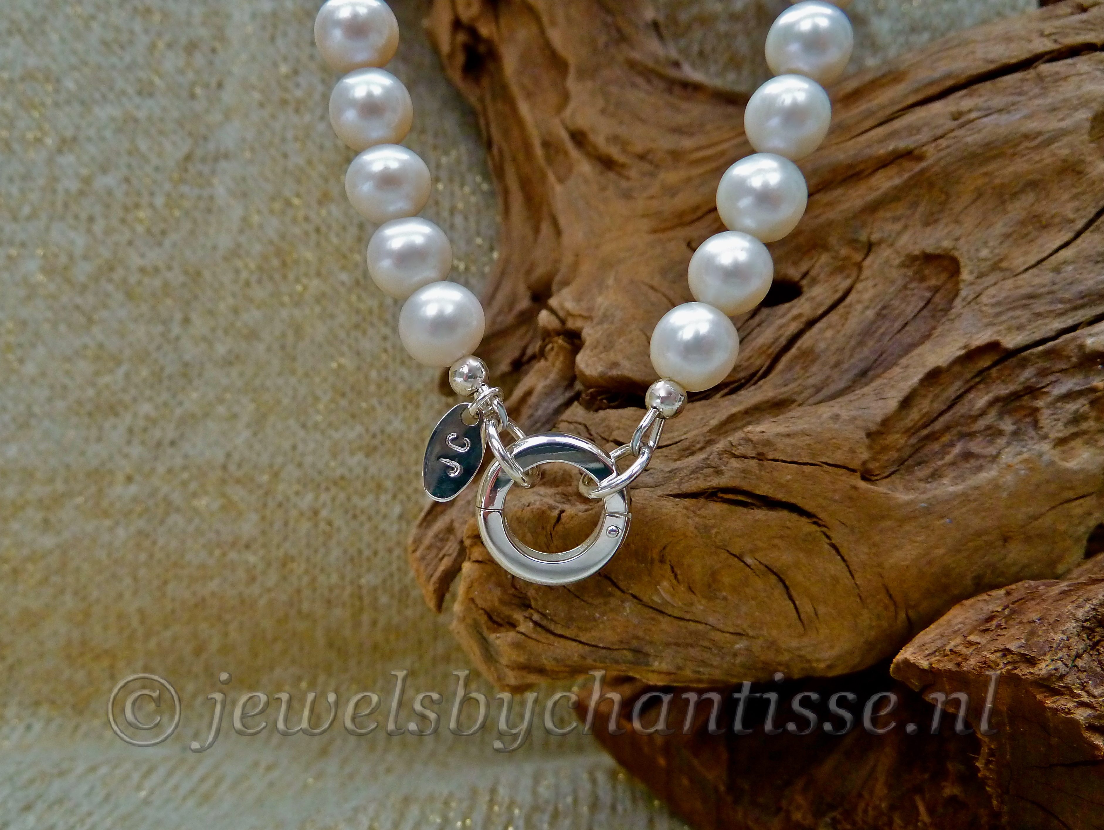Parelcollier met Zeegroene Jade 4 Parelcollier met Zeegroene Jade