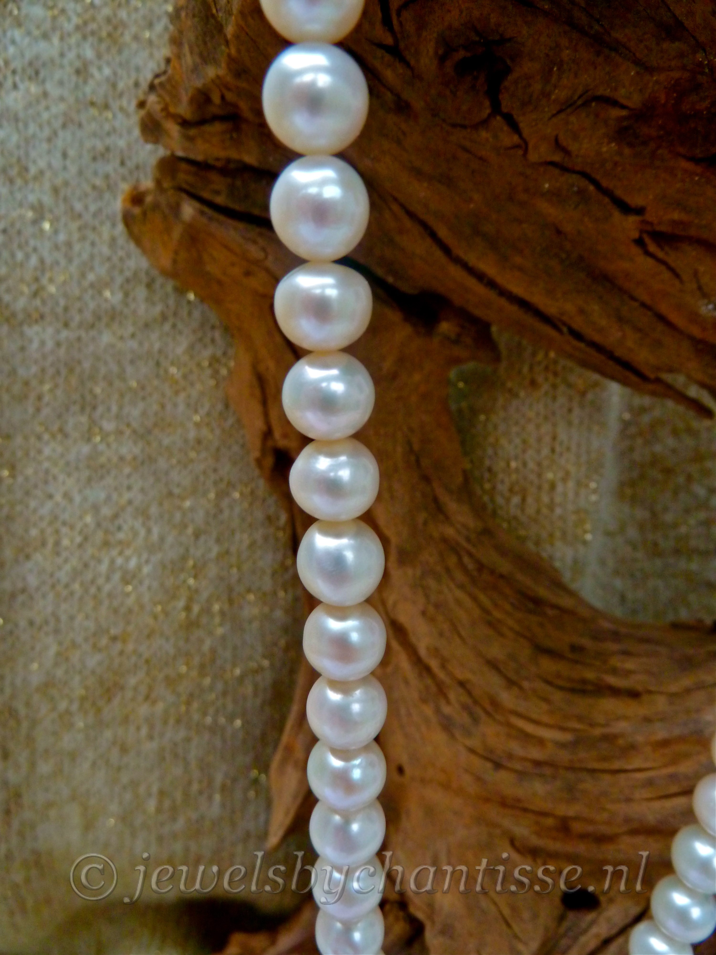 Parelcollier met Zilveren Kettingslot