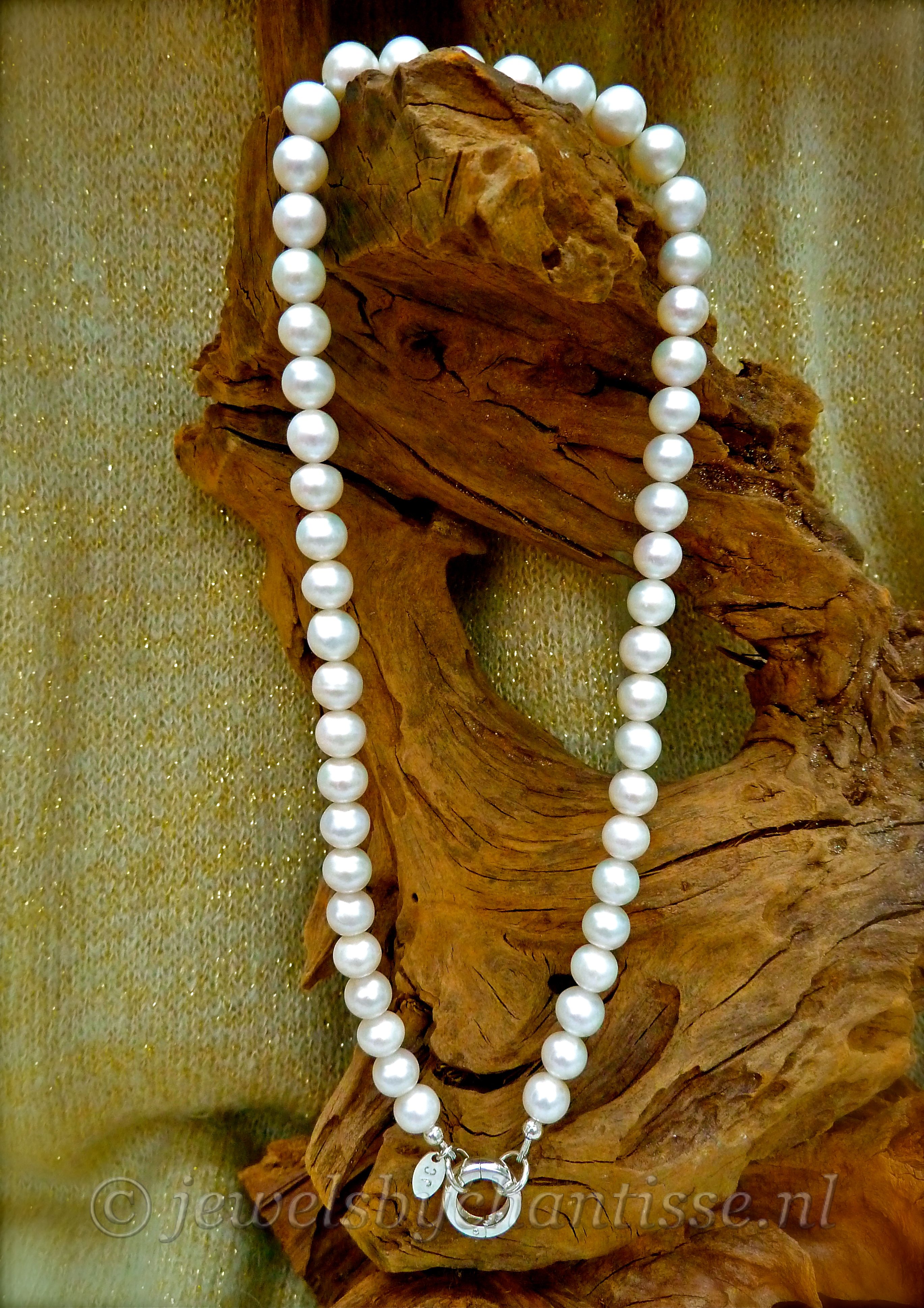 Parelcollier met Zilveren Kettingslot