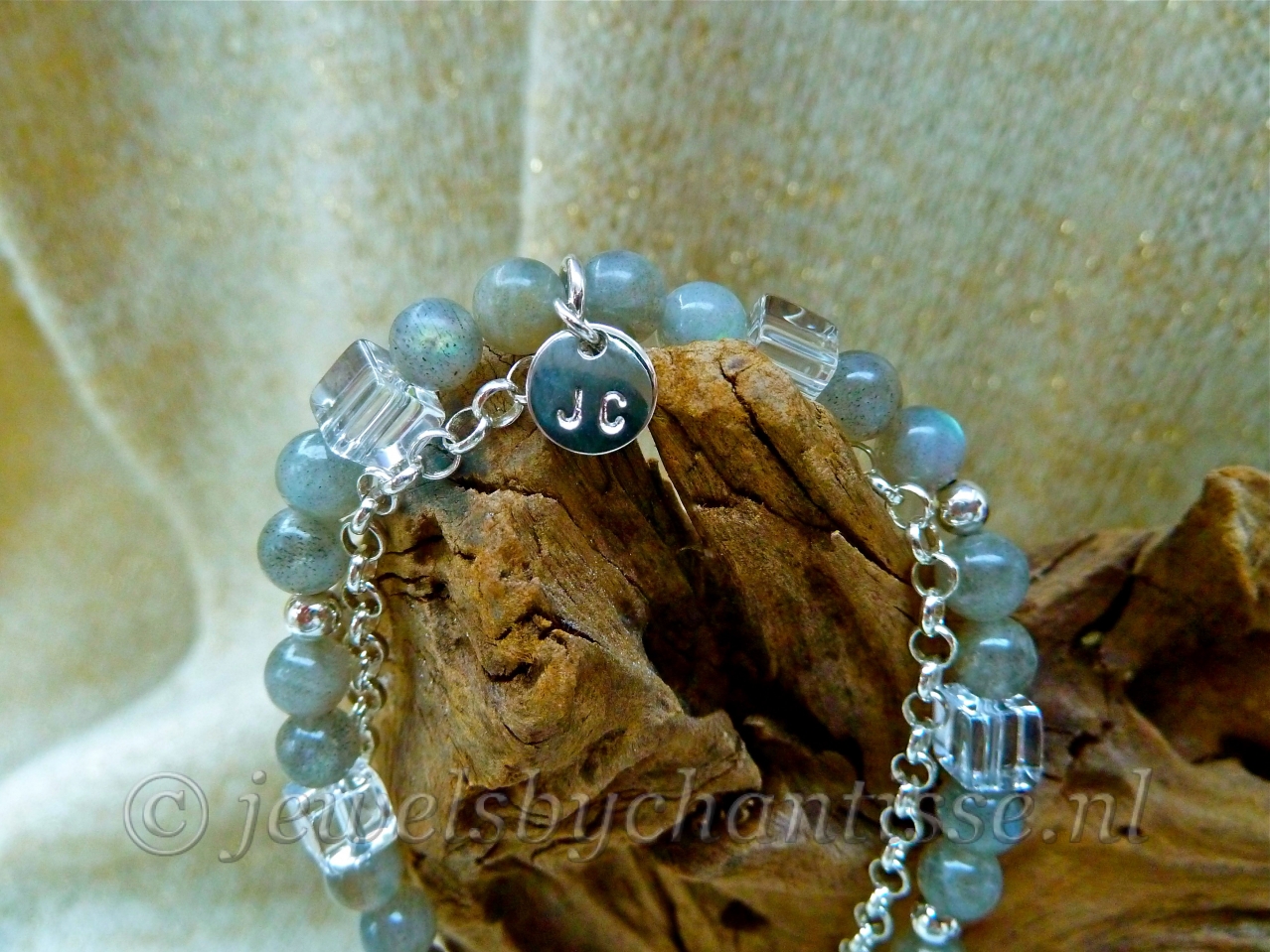 Zilveren Labradoriet Armband met Bergkristal 5 Zilveren Labradoriet Armband met Bergkristal