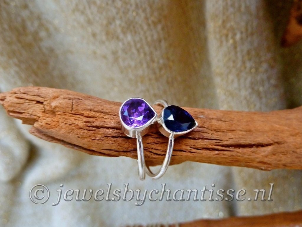 Zilveren ring met Amethist 4 Zilveren ring met Amethist
