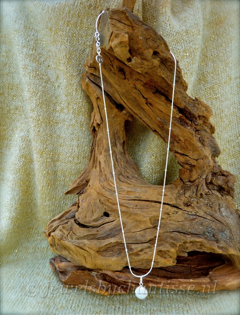 Zilveren Ketting met Coinparel 3 Zilveren Ketting met Coinparel