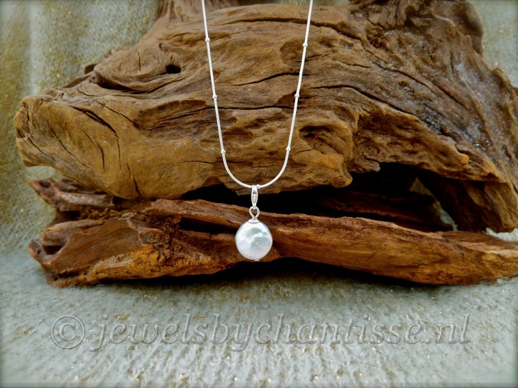 Zilveren Ketting met Coinparel 4 Zilveren Ketting met Coinparel