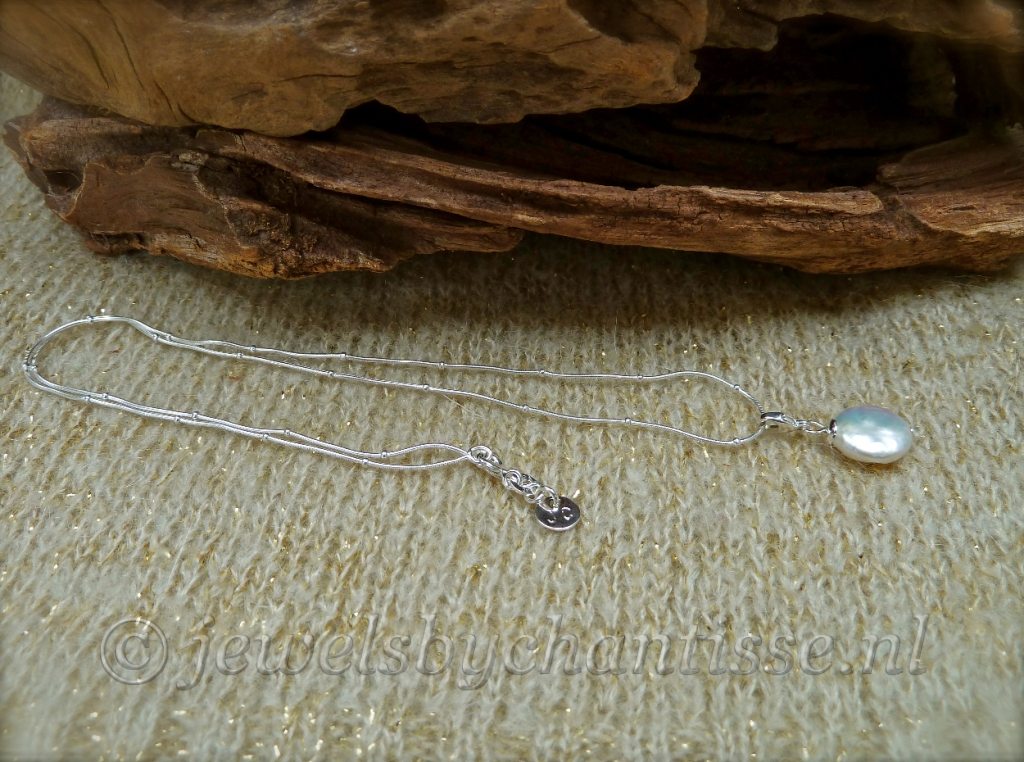 Zilveren Ketting met Coinparel 2 Zilveren Ketting met Coinparel