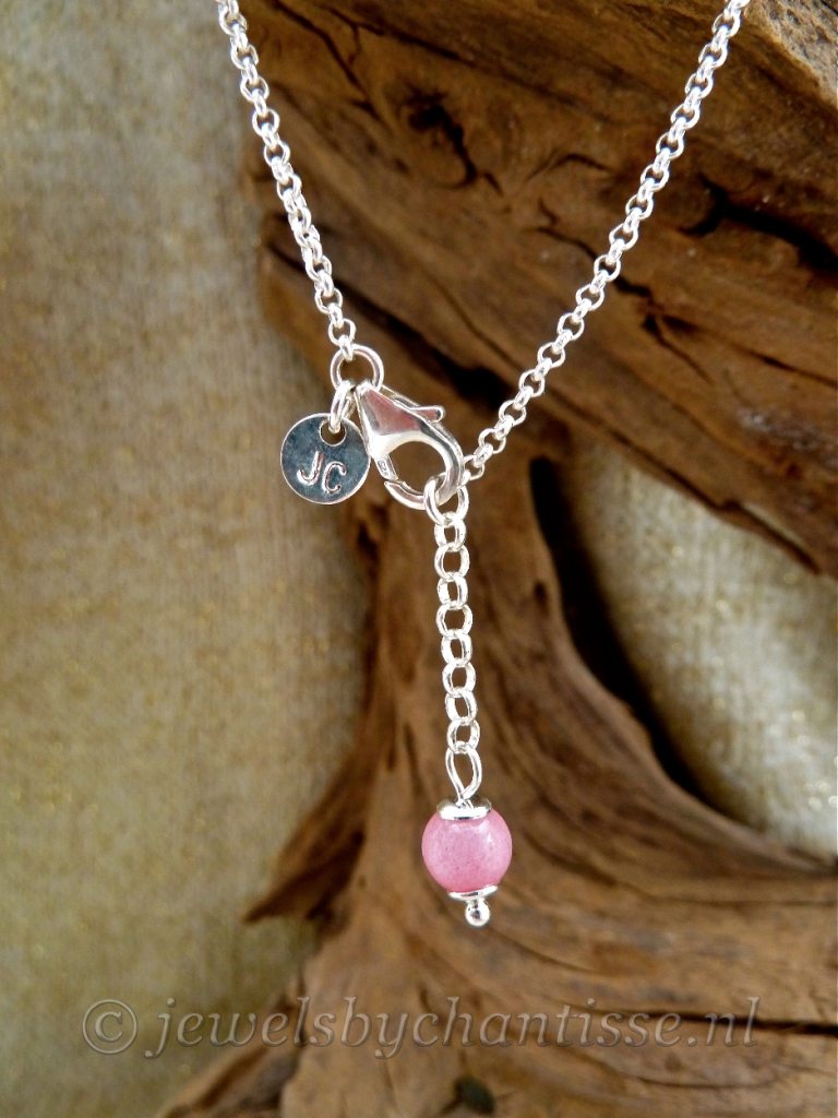 Zilveren Armbandje met Roze Agaat