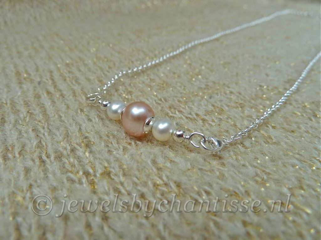 Zilveren Verwisselbare Ketting met Pareltjes 2 Zilveren Verwisselbare Ketting met Pareltjes