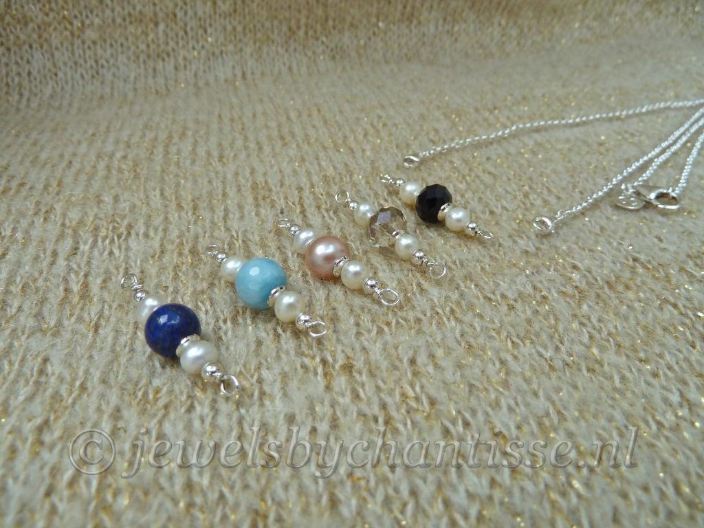 Zilveren Verwisselbare Ketting met Zwart Kristal 4 Zilveren Verwisselbare Ketting met Zwart Kristal