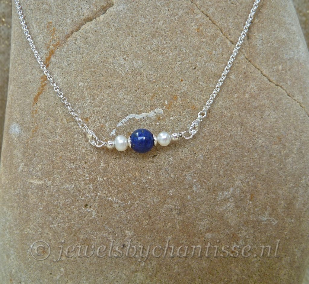 Zilveren Verwisselbare Ketting met Lapis Lazuli