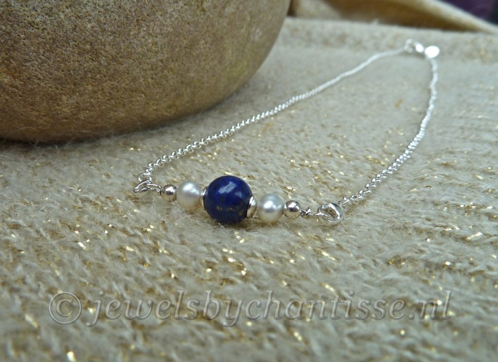 Zilveren Verwisselbare Ketting met Lapis Lazuli