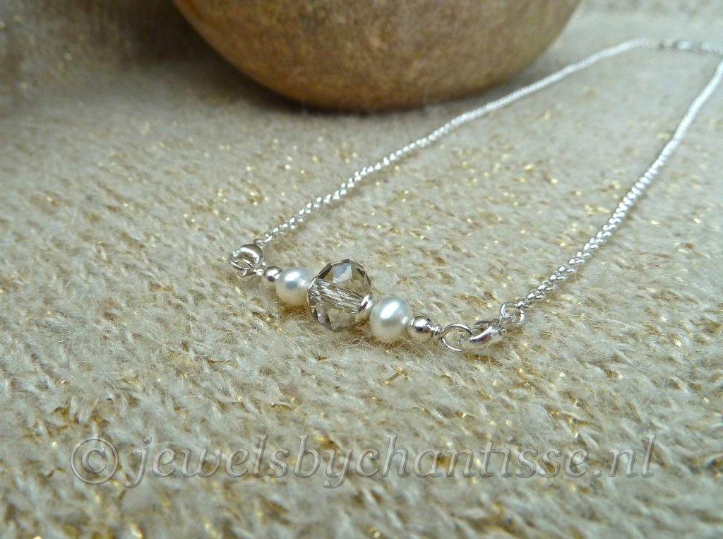 Zilveren Verwisselbare Ketting met Kristal 2 Zilveren Verwisselbare Ketting met Kristal