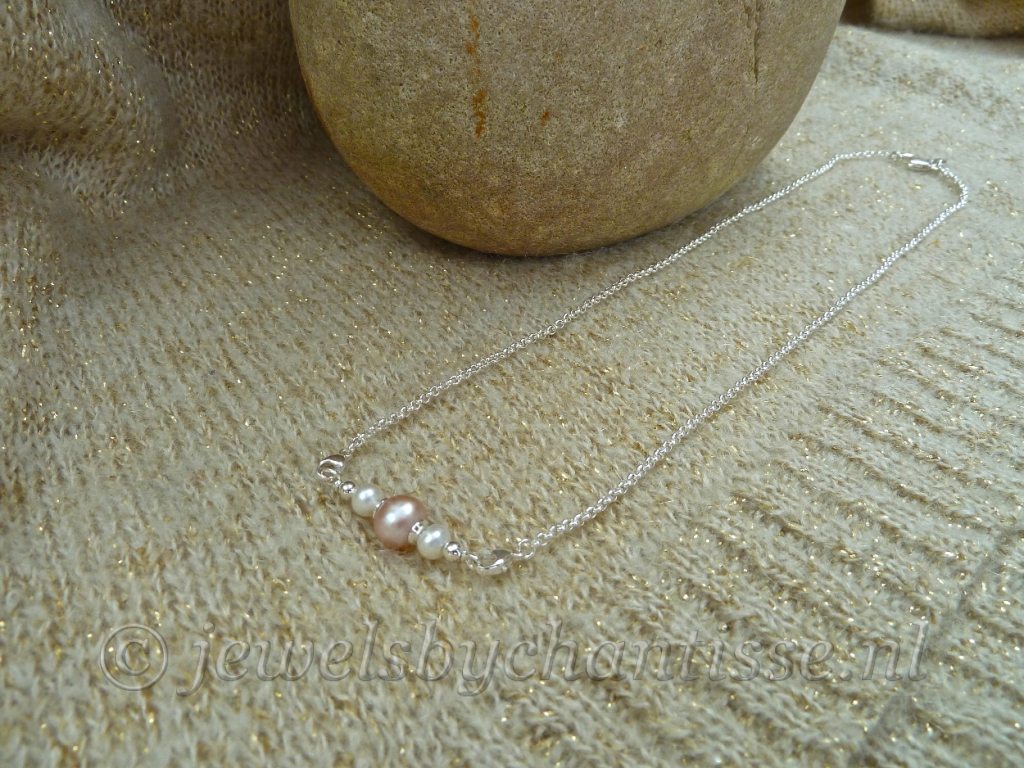 Zilveren Verwisselbare Ketting met Pareltjes 6 Zilveren Verwisselbare Ketting met Pareltjes