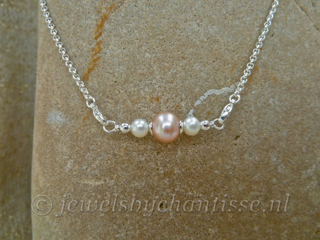 Zilveren Verwisselbare Ketting met Pareltjes 4 Zilveren Verwisselbare Ketting met Pareltjes