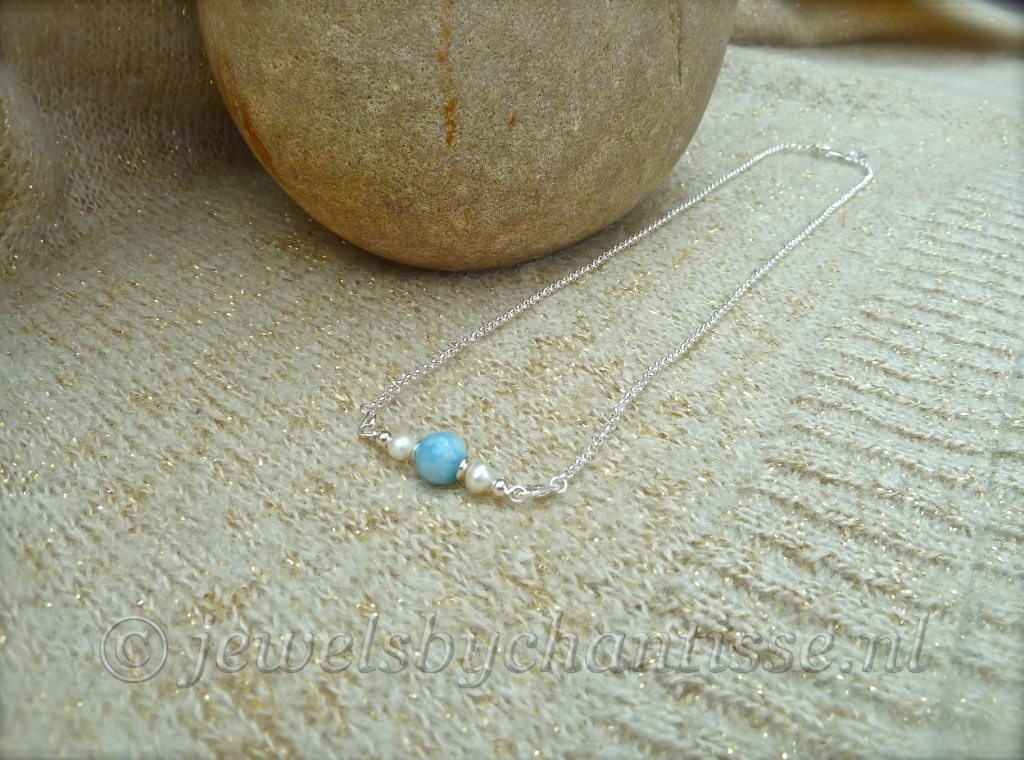 Zilveren Ketting met Verwisselbare Larimar 5 Zilveren Ketting met Verwisselbare Larimar