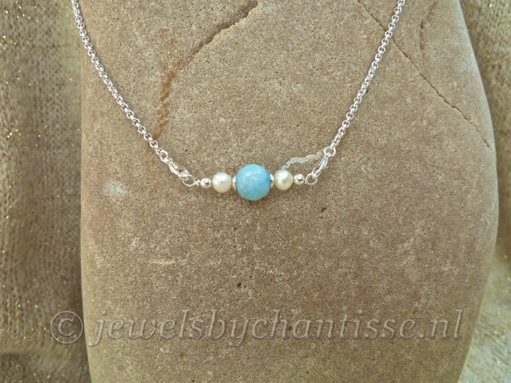 Zilveren Ketting met Verwisselbare Larimar 4 Zilveren Ketting met Verwisselbare Larimar