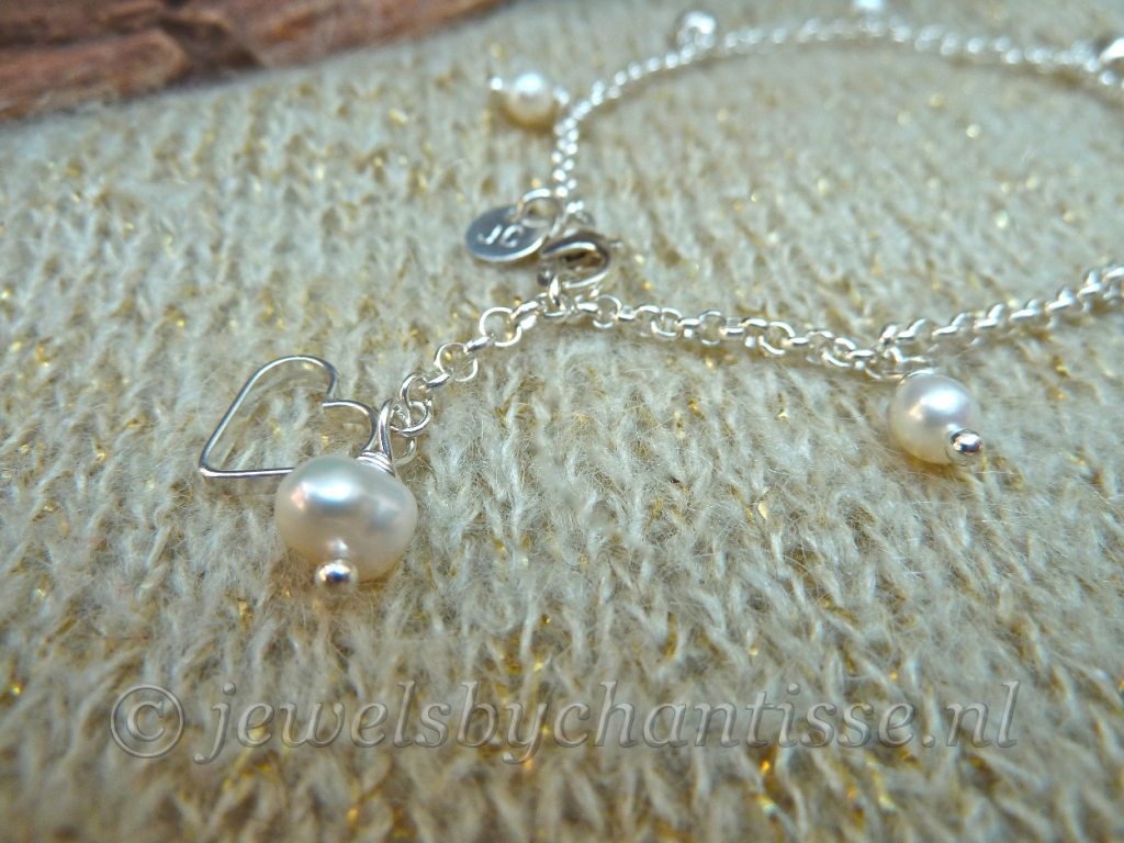 Zilveren Jasseron Armband met Hartjes 4 Zilveren Jasseron Armband met Hartjes