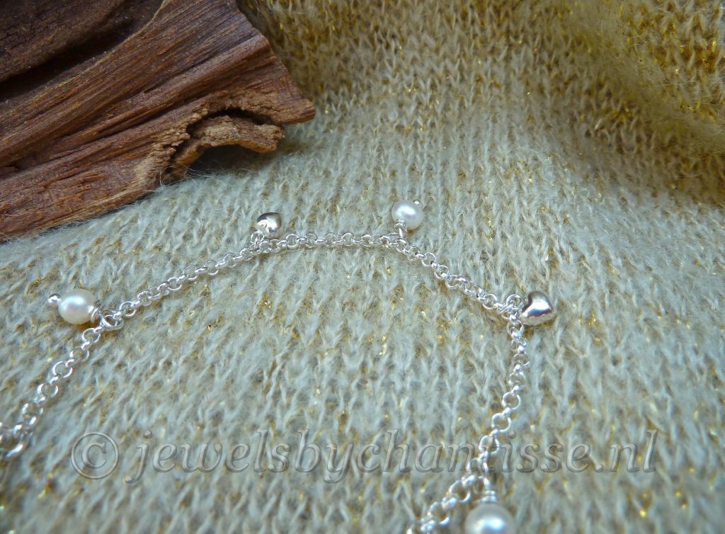 Zilveren Jasseron Armband met Hartjes 3 Zilveren Jasseron Armband met Hartjes