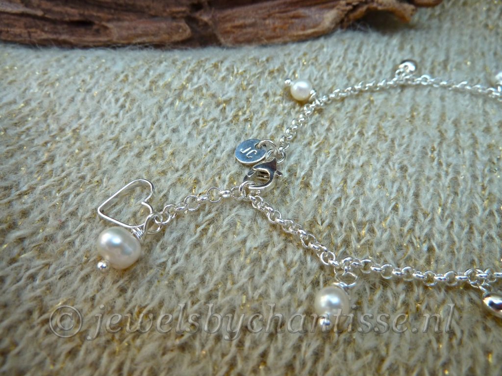 Zilveren Jasseron Armband met Hartjes 2 Zilveren Jasseron Armband met Hartjes