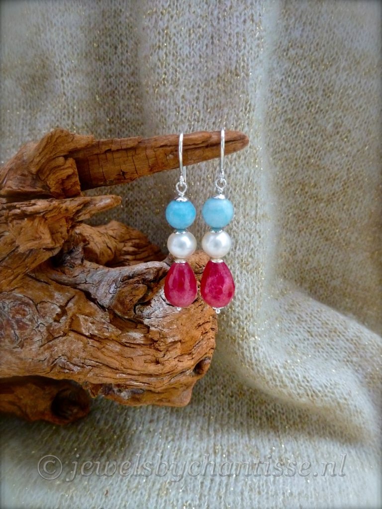 Zilveren Oorbellen met Larimar 2 Zilveren Oorbellen met Larimar