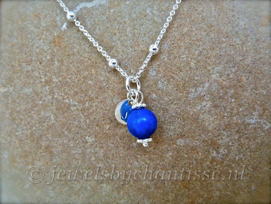 Bolletjesketting met Lapis Lazuli 4 Bolletjesketting met Lapis Lazuli