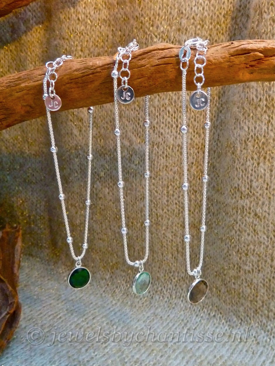 Zilveren Armbandje met Aquamarijn 4 Zilveren Armbandje met Aquamarijn