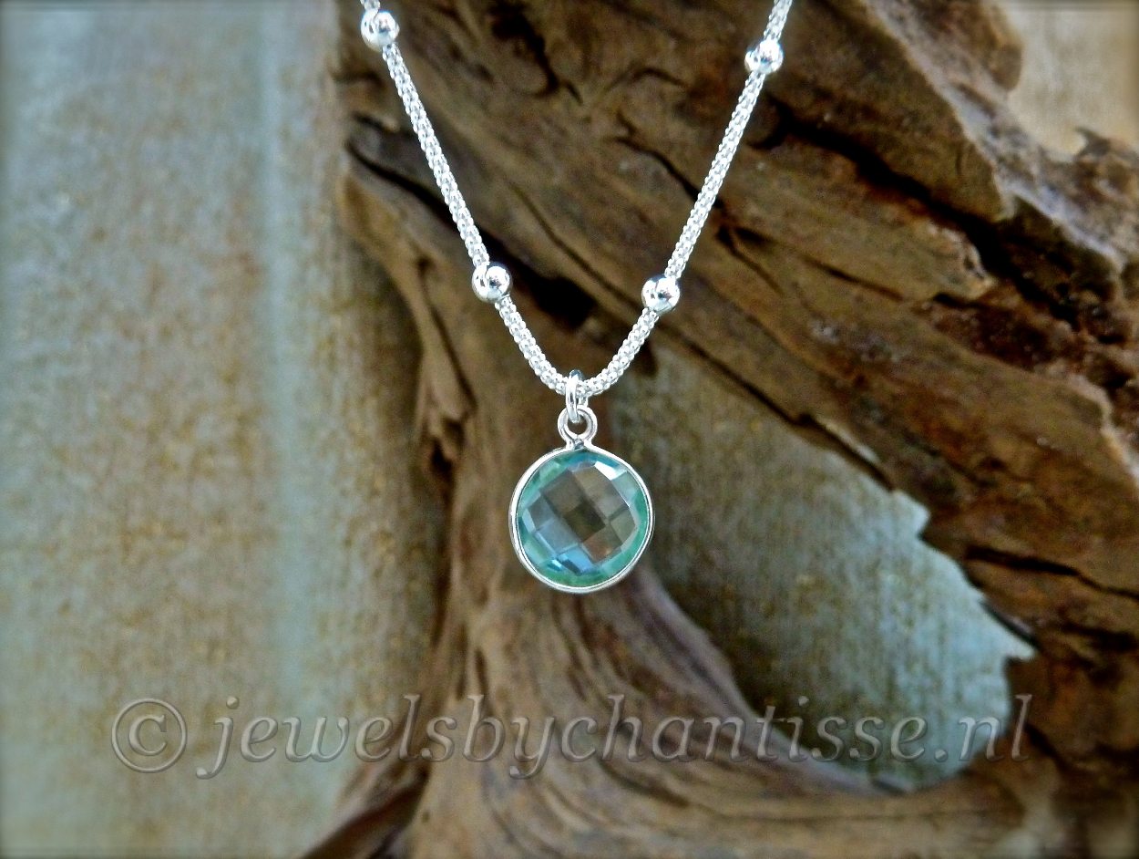 Zilveren Armbandje met Aquamarijn 2 Zilveren Armbandje met Aquamarijn