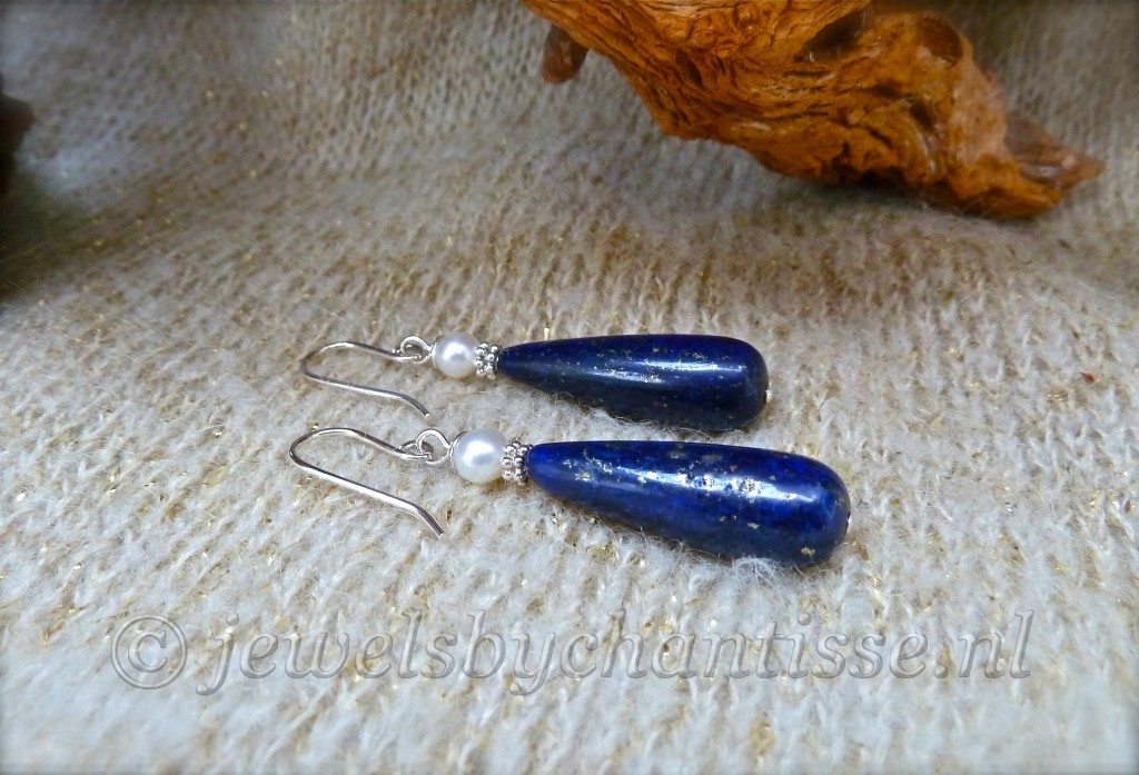 Zilveren Lapis Lazuli Oorbellen