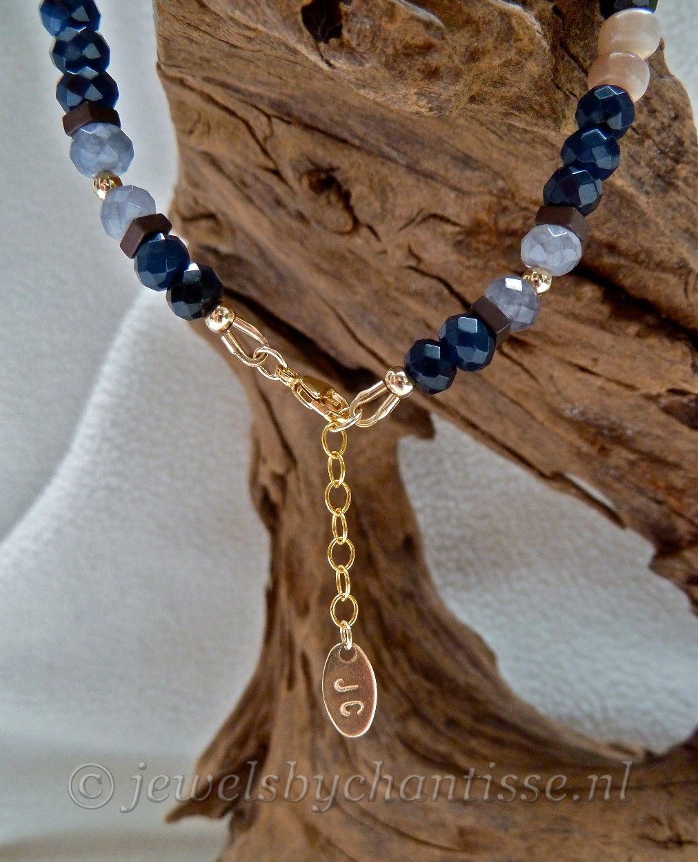 Goldfilled Armband met Agaat en Maansteen