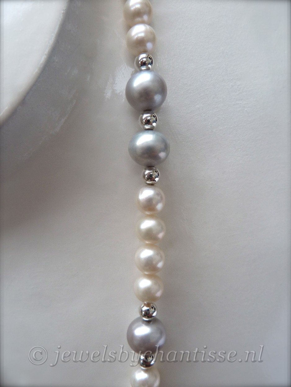 Parelcollier met Bergkristal Pendant