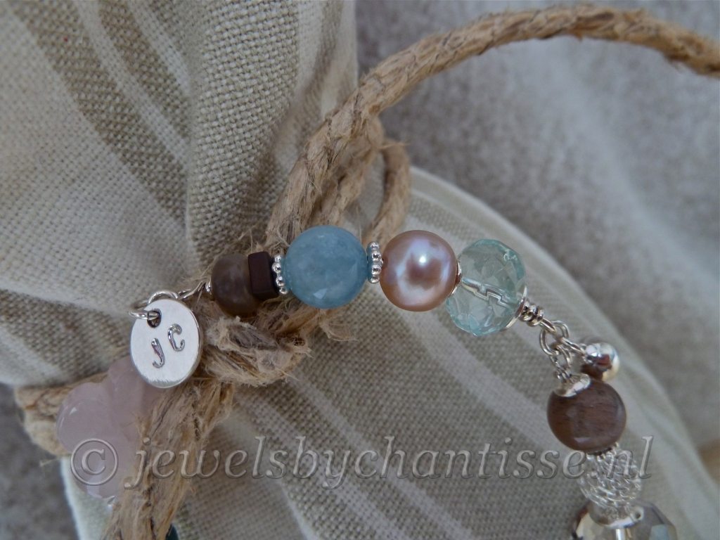 Zilveren Armband met Parels en Edelstenen 5 Zilveren Armband met Parels en Edelstenen