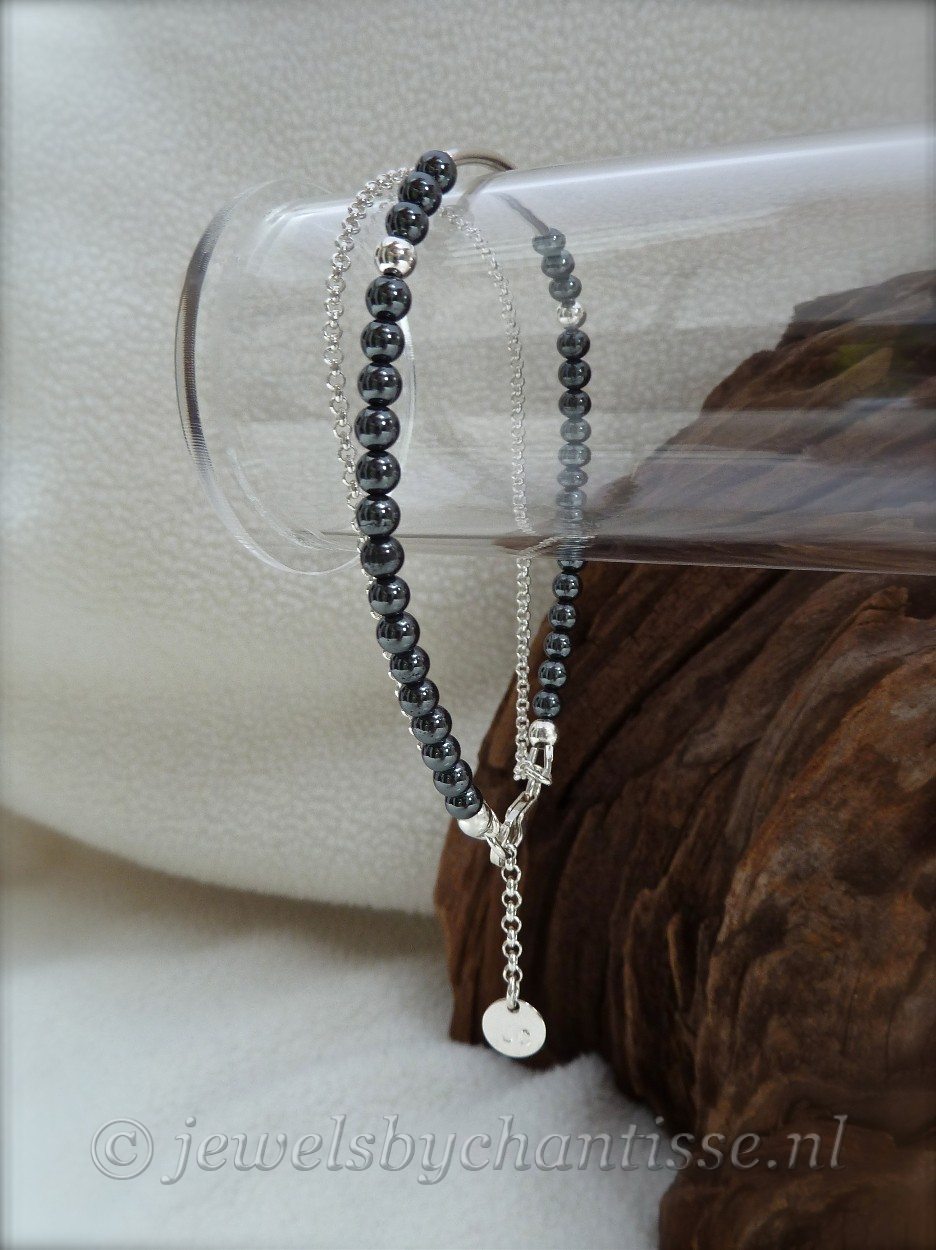 Zilveren Armband met Hematiet 2 Zilveren Armband met Hematiet