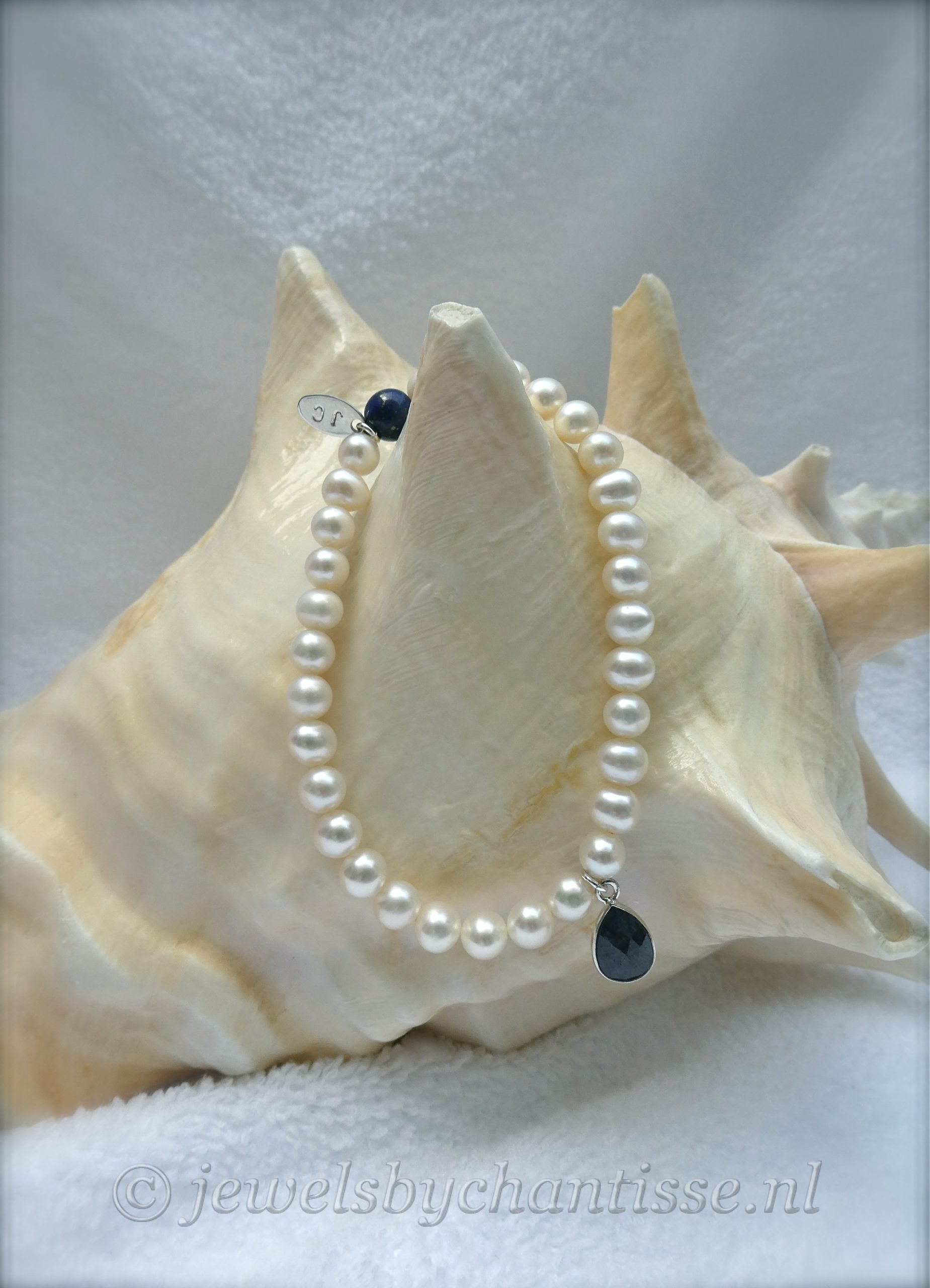 Elastische Armband met Saffier
