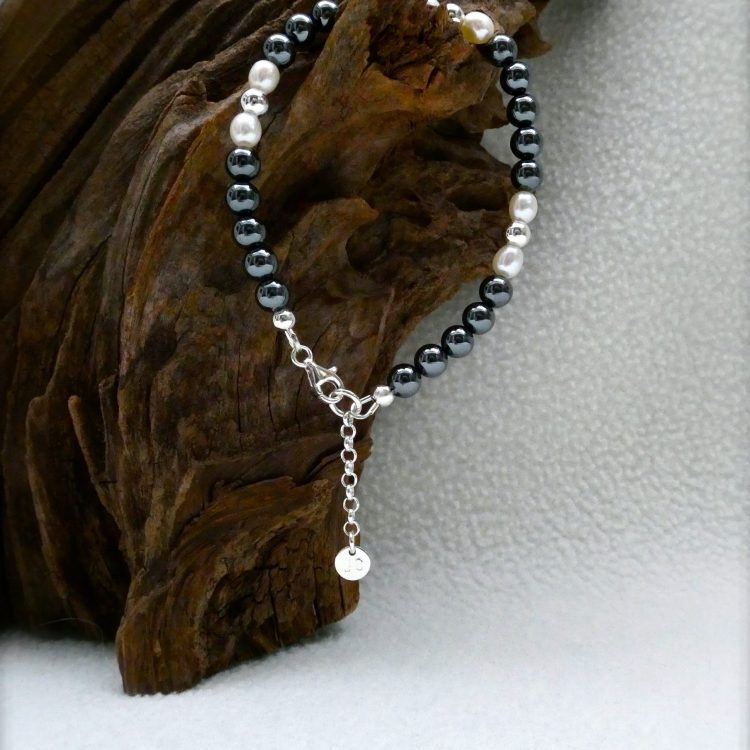 Zilveren Hematiet Armband met Parels