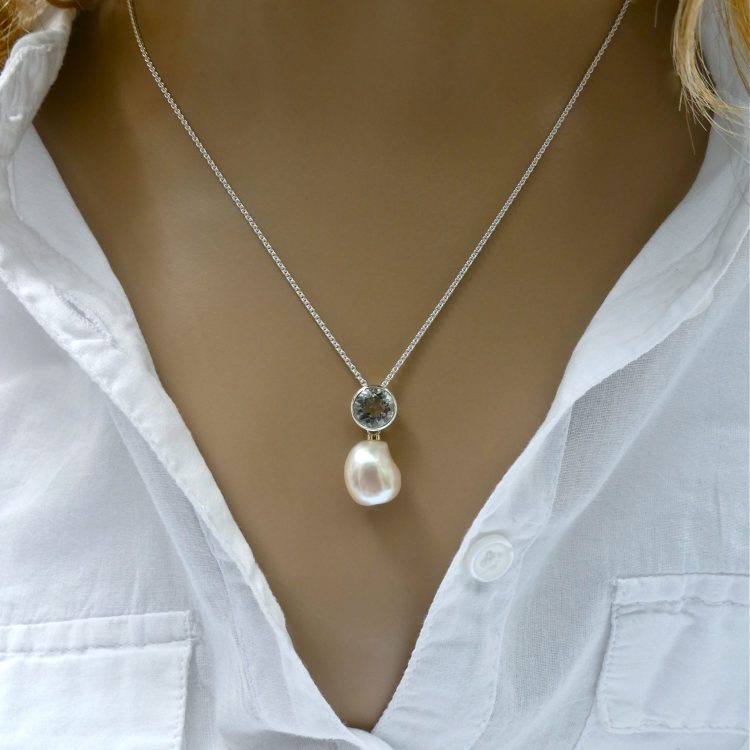 Zilveren/Gouden Hanger met Prasioliet