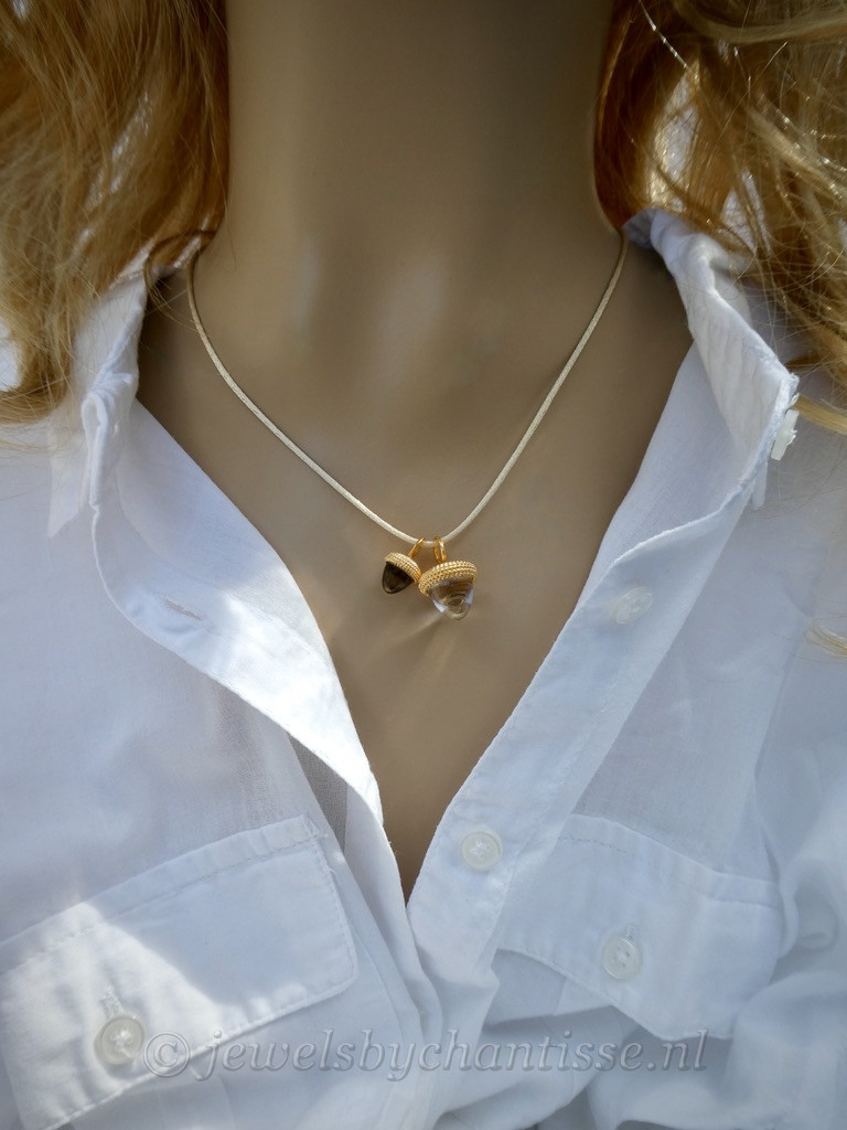 Zijden Ketting met Eikeltjes van Bohemian Quartz Glas - Image 3