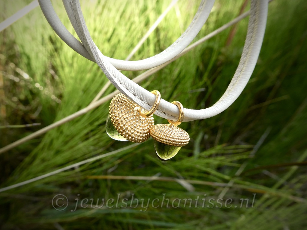 Leren Armband met Eikeltjes van Bohemian Quartz Glas - Image 4