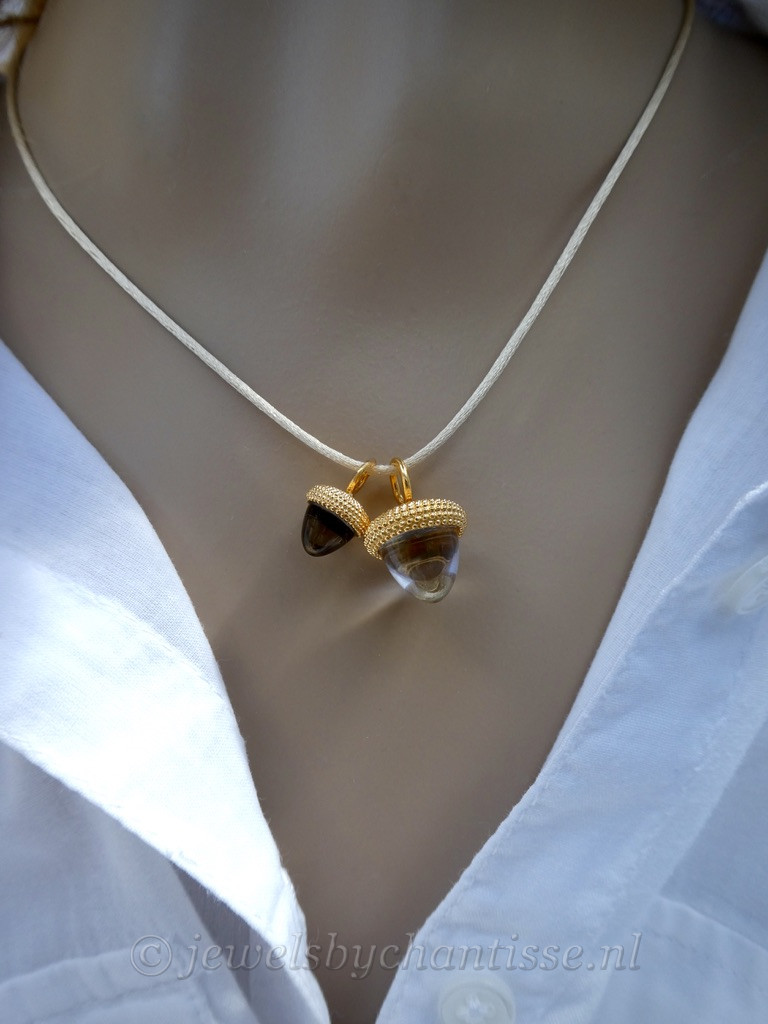 Zijden Ketting met Eikeltjes van Bohemian Quartz Glas - Image 2
