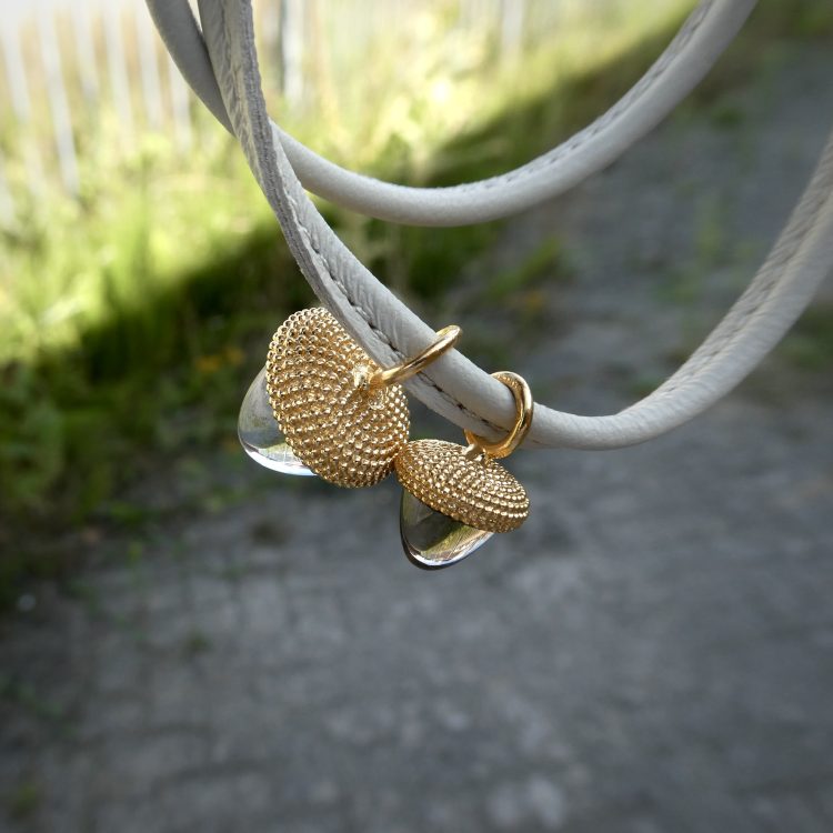 Leren Armband met Eikeltjes van Bohemian Quartz Glas